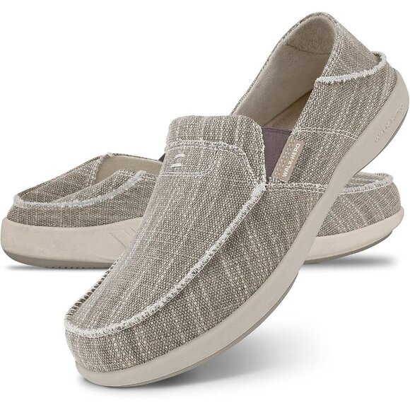 〽️Closed Toe Loafers Sneakers Men\'s Beige Canvas Slip On Orthopedic Lightweight main image 9